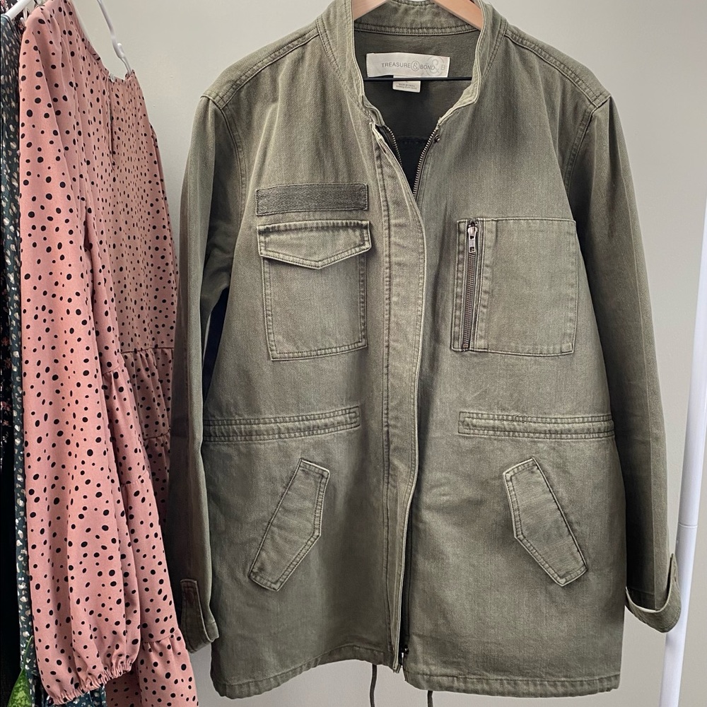 Treasure & Bond Green Cargo Jacket L